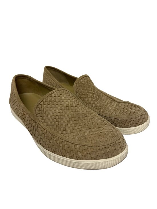 Vince Soma Slip On Sneakers Men\'s 12 Brown Woven Leather Loafers EUC Casual Tan main image 10